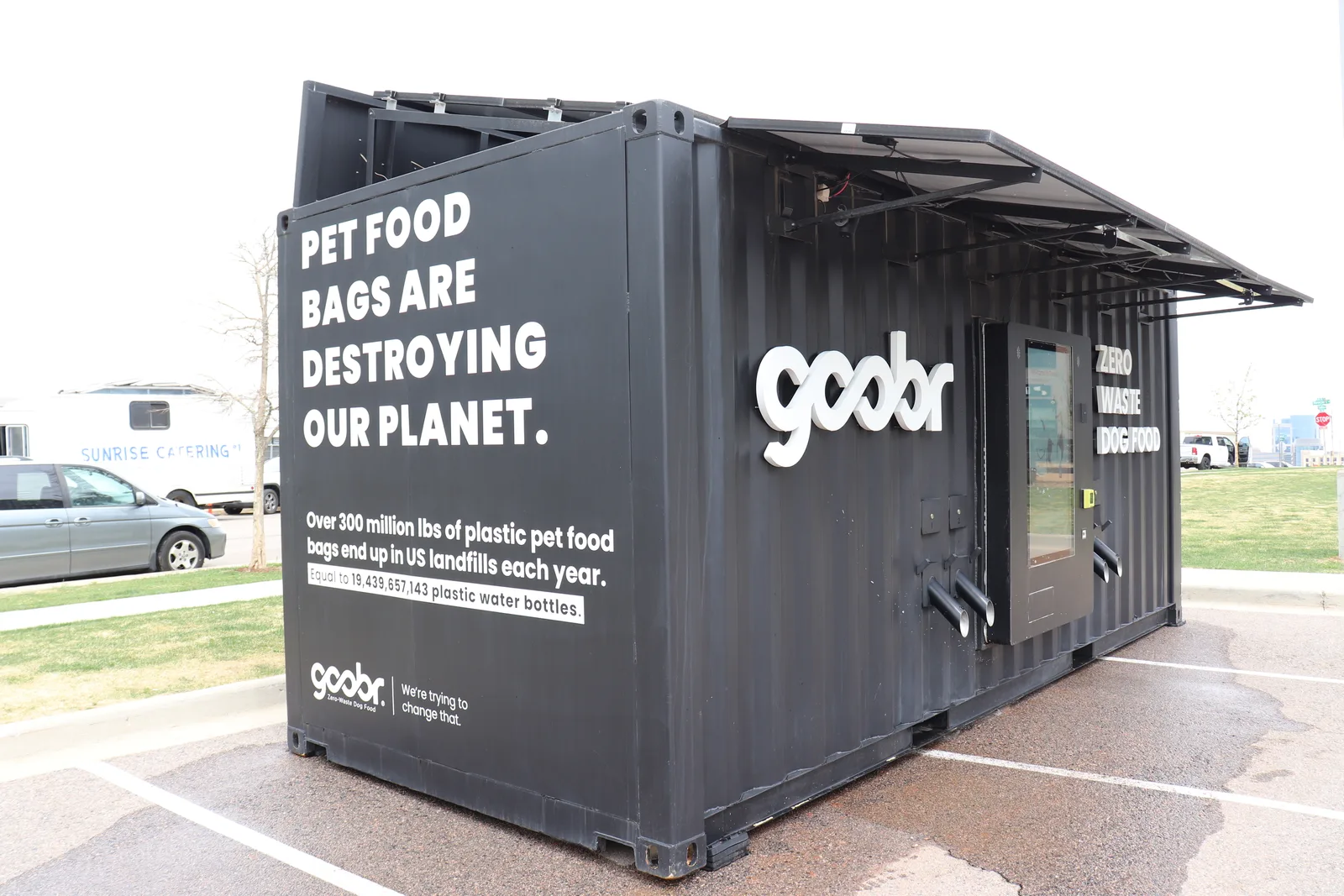 The Goobr Station, a zero-waste dog food dispensing container, in Denver